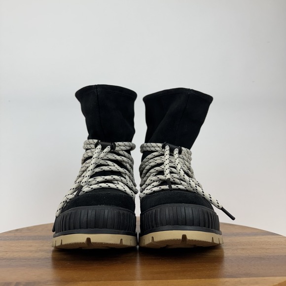 Womens Palladium Pallashock Hiver Black Suede Faux Fur Lined Winter Boots Size 8 - Picture 3 of 8